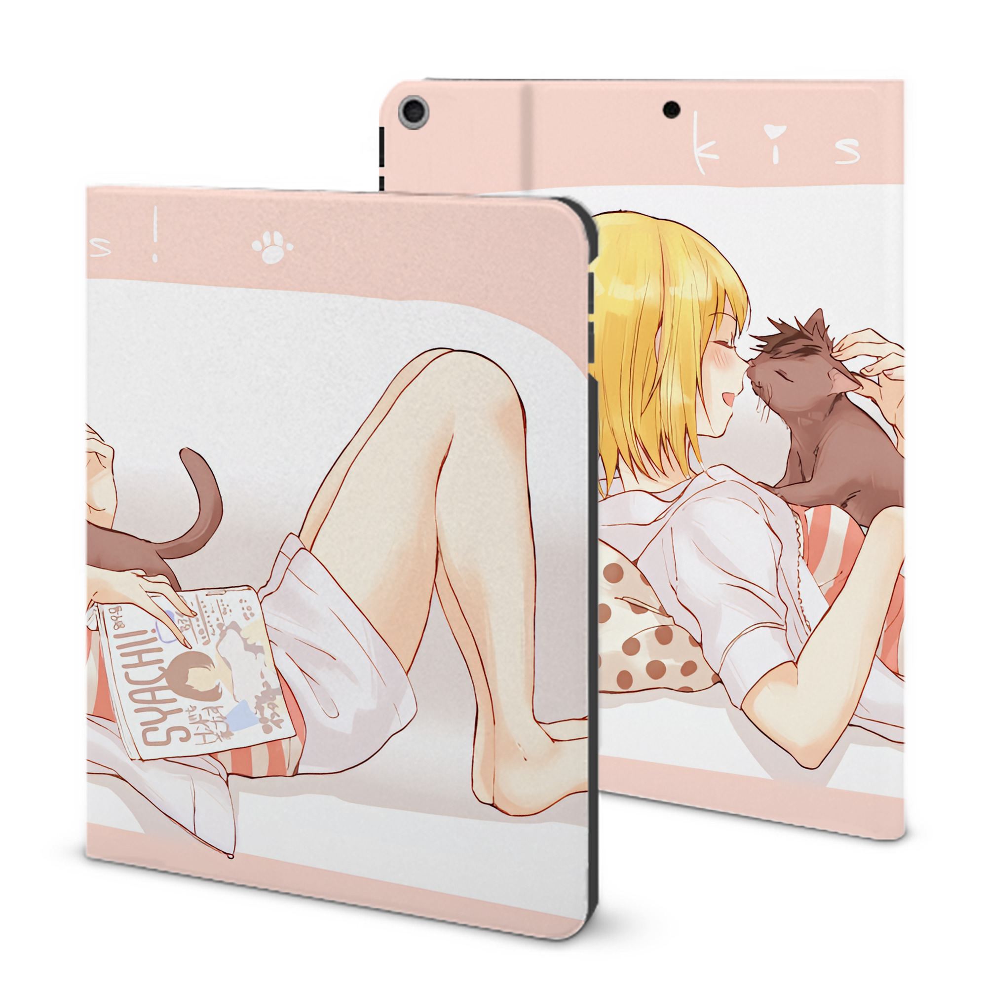 （画像用） ハイキュー!! Haikyu!! IPad ケース ブック型 PUレザー TPU 耐衝撃 軽量 薄型 ペン収納なし 全面保護 IPad 各モデル対応